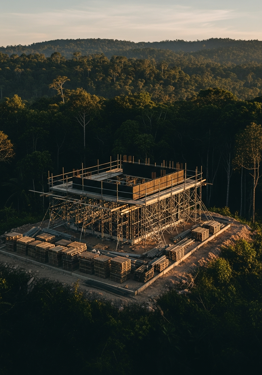 Ridge construction — end of day